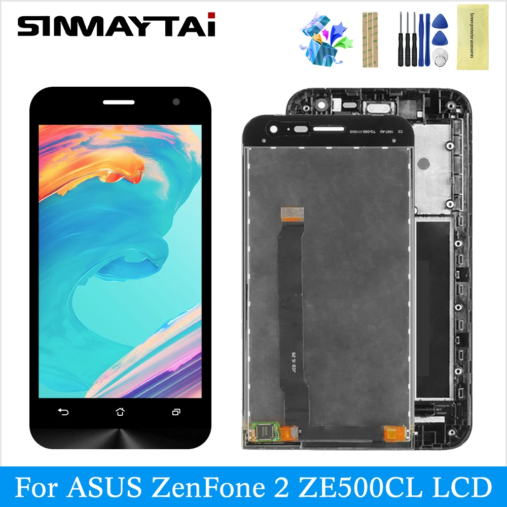 

ЖК-дисплей для ASUS ZenFone Asus ZenFone ASUS Zenfone 2 ZE500CL Z00D дигитайзер в сборе сменный сенсорный экран черный ЖК-дисплей