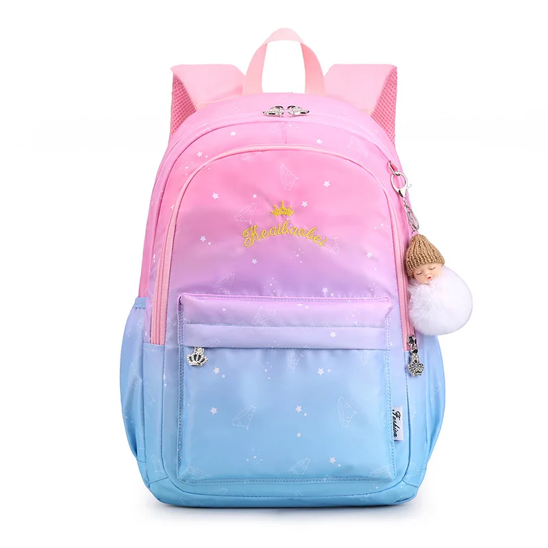 Детские школьные ранцы для девочек, рюкзак с принтом принцессы для начальной школы