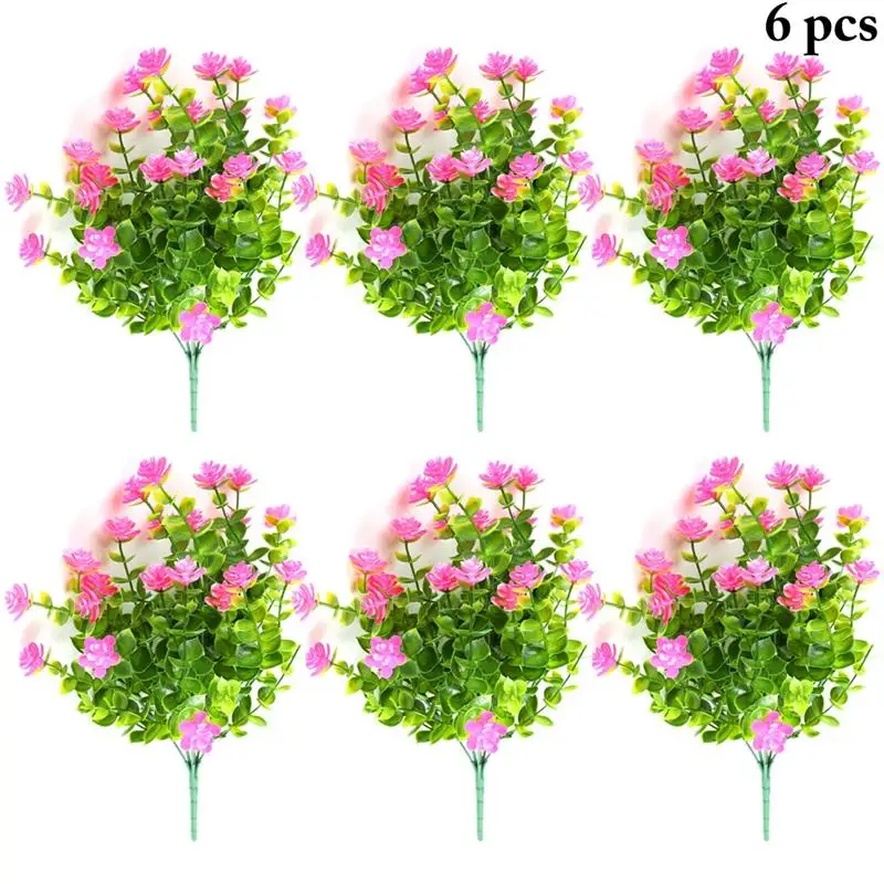 

6 Branches Lifelike Fake Flowers Plastic Floral Fashion Artificial Flowers Faux Flowers Photography Props Home Decor For Wedding