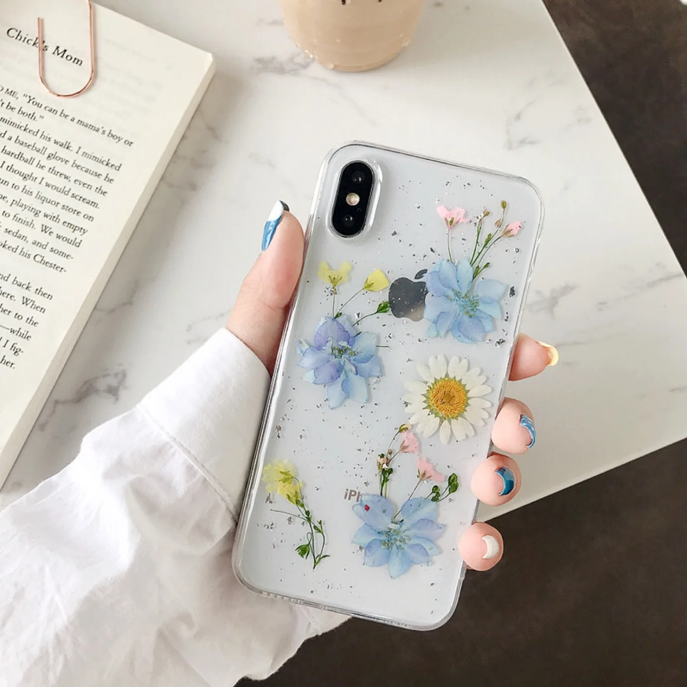 15 Настоящие сухие цветы чехол для телефона для iPhone X 7 8 Plus прозрачный мягкий ТПУ красивый прессованный задний Чехол для iPhone 11 11 Pro Max - Цвет: 15