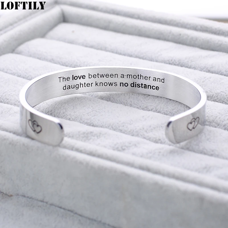 10 мм гравированный Браслет-манжета для мамы и дочки браслет женщин из