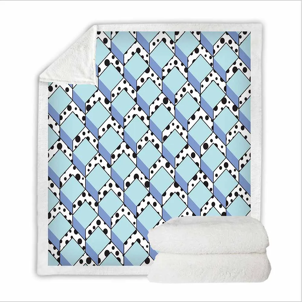 Геометрическое мягкое детское одеяло с ворсом полиэфирное шерпа Флисовое для