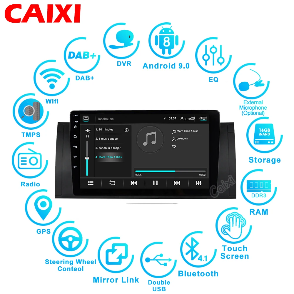 Радиоприемник CAIXI 2 Din 4G автомагнитола с dvd автомобильный мультимедийный
