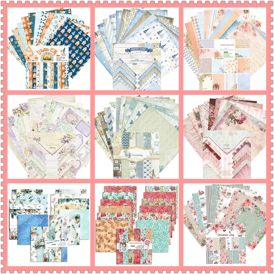 

Лидер продаж, 10 комплектов красивых фоновых бумаг, 12 рисунков, 2 листа/набор = 24 листа/набор, размер 6x6 дюймов, 15, 2x15,2 см