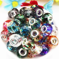 10pcs 16mm big round glass large hole spacer beads fit european pandora charms bracelet necklace for diy jewelry making beads