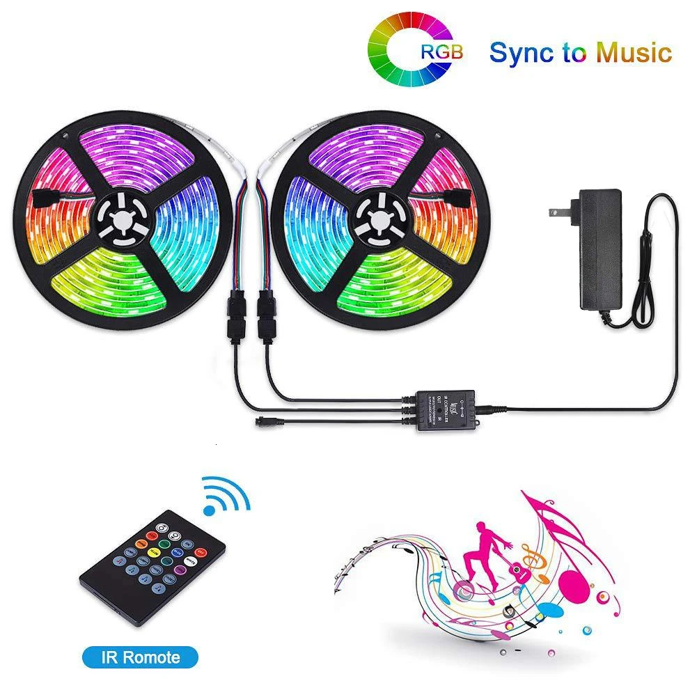 DCOO RGB светильник 32 8фт 5 м/10 м 20Key музыка синхронизация изменение цвета канат SMD 3528