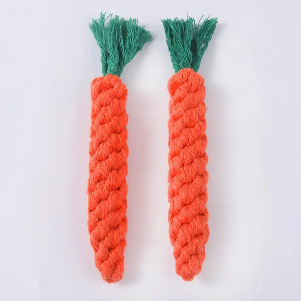 

Pet Carrot Cotton Rope Toy Hand Woven Pet Toy Multi Strand Cotton Rope Pet Bite Resistant Molar Toy