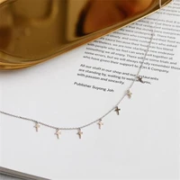 season gate silver color clavicle chain mini multi cross personality necklace for woman sn038