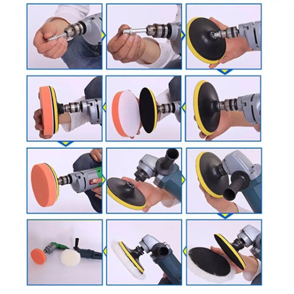 3 Inch/5 Inch Car Sponge Polishing Pad Kit Buffer Waxing Adapter Drill For Auto Care Repair Tools | Автомобили и мотоциклы