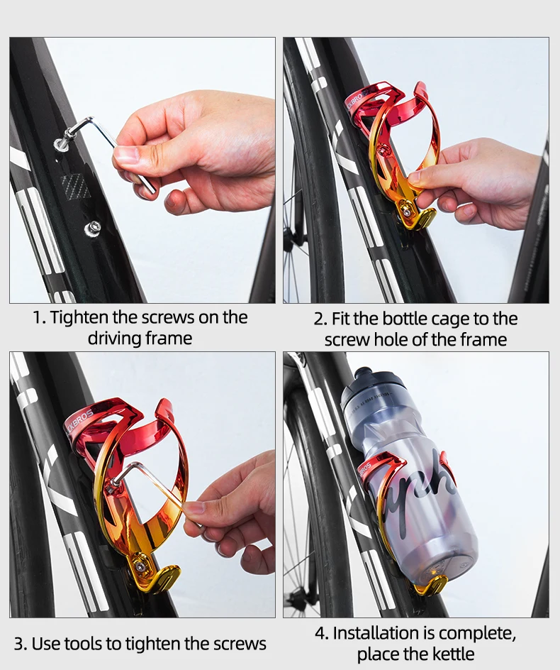 

ROCKBROS Cycling Bottle Cage bike Toughness Integrally Molded Electroplating Ductility Bottle Holder Bicycle Accessories