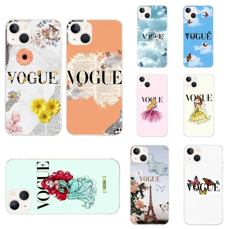 

Ashion US V-VOGUE Queen Phone Case Transparent For Iphone XR 11 12 13 Pro X XS Max 6 7 8 6s Plus SE2020 Silicone Soft