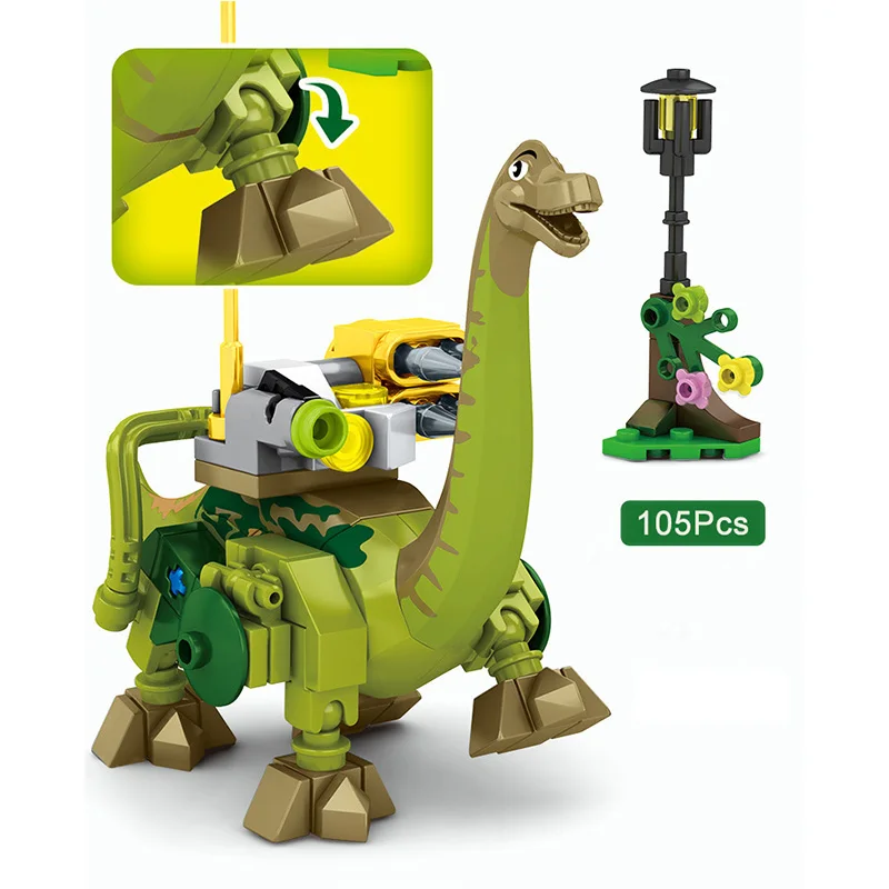 

Jurassic Dinosaur World Park VelociRaptors Pterosaur Triceratops Building Blocks 801Pcs 8 in 1 Brontosaurus Dino Brick Toys Gift
