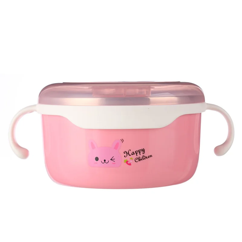 Распродажа мультяшная миска для лапши с крышкой ручкой 620 мл конфетный цвет