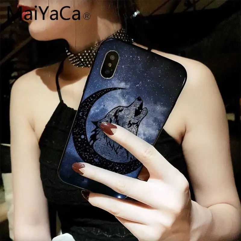 

MaiYaCa moon wolf lion animal funda Phone Case for iPhone 12 8 7 6 6S Plus X XS MAX 5 5S SE XR 11 12 pro promax