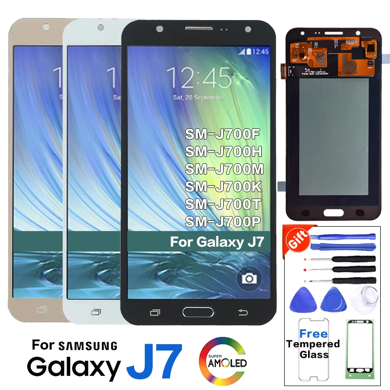ЖК дисплей Amoled для Samsung Galaxy J7 2015 J700 SM J700F J700H J700M J700H/DS сенсорный дигитайзер экран в