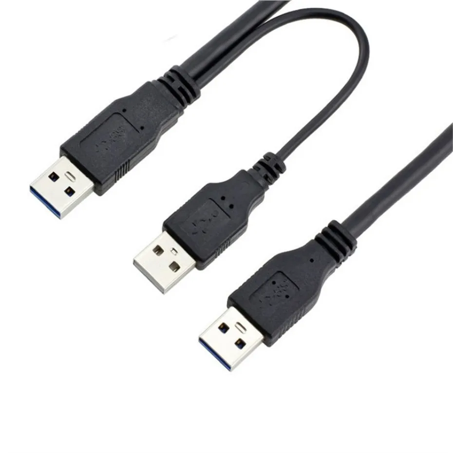 

Новейший популярный кабель Sata для передачи данных USB2.0 + USB 3.0 тип A к USB 3,0 A штекер Y-образный кабельный разъем для жесткого диска 0,6 м