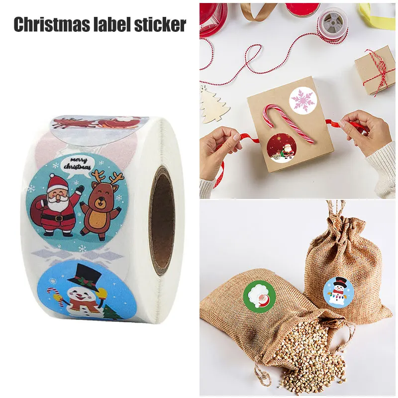 

Merry Christmas Tag Stickers Multipurpose Self Adhesive Xmas Decorative Envelope Seals Stickers DIY Gifts Wrapping DU55