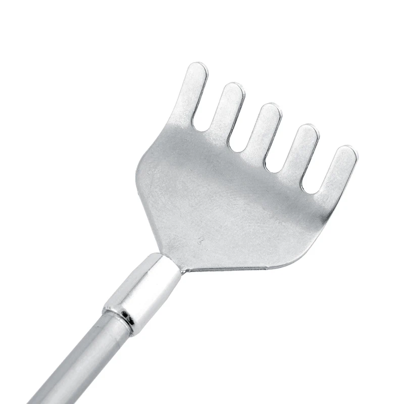 Портативная чесалка для спины из нержавеющей стали выдвижная с зажимом ручки