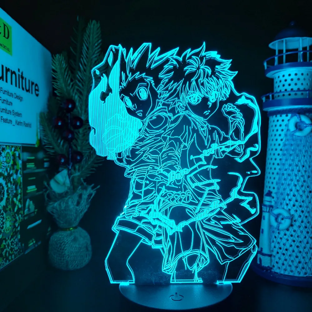 Фигурка Hunter X Gon и Killua 3d лампа ночник модель игрушки аниме коллекция фигурок