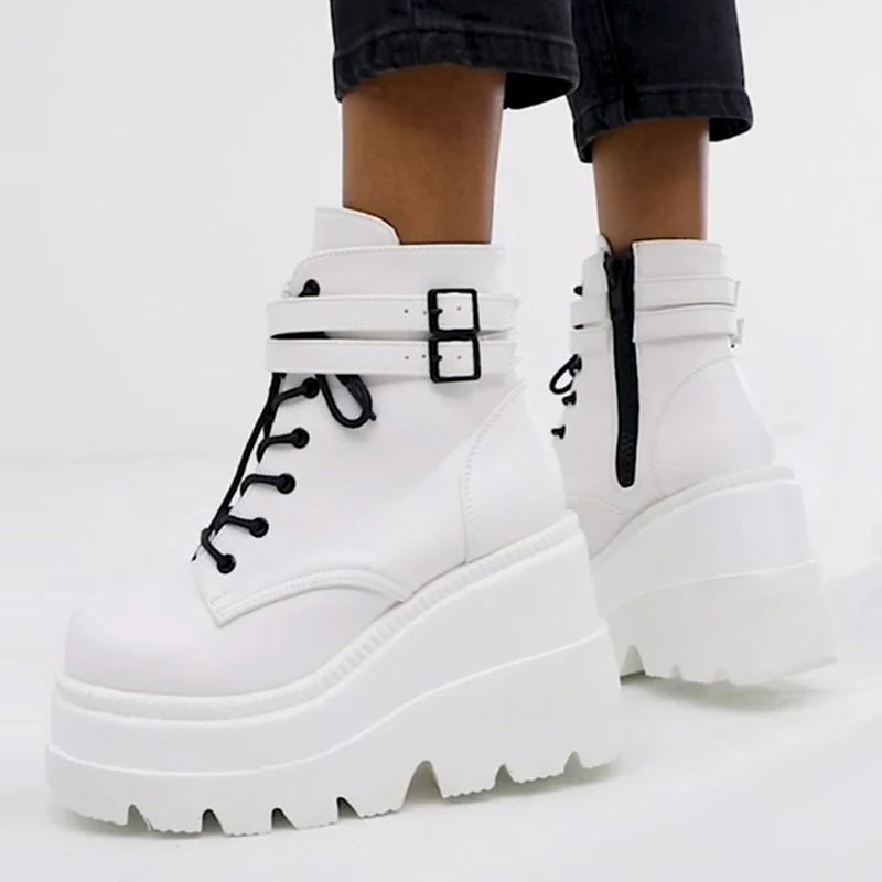 

Luxury Brand New INS Hot Ladies High Platform Boots Fashion High Heels Ankle Boots Women 2021 Party Wedges Shoes Woman