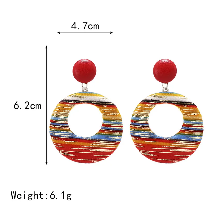 Bohemian Ethni Colorful Fabric Earring Retro Exaggerated Hollow Creative Women Handmade Vintage Statement Drop Earrings | Украшения и