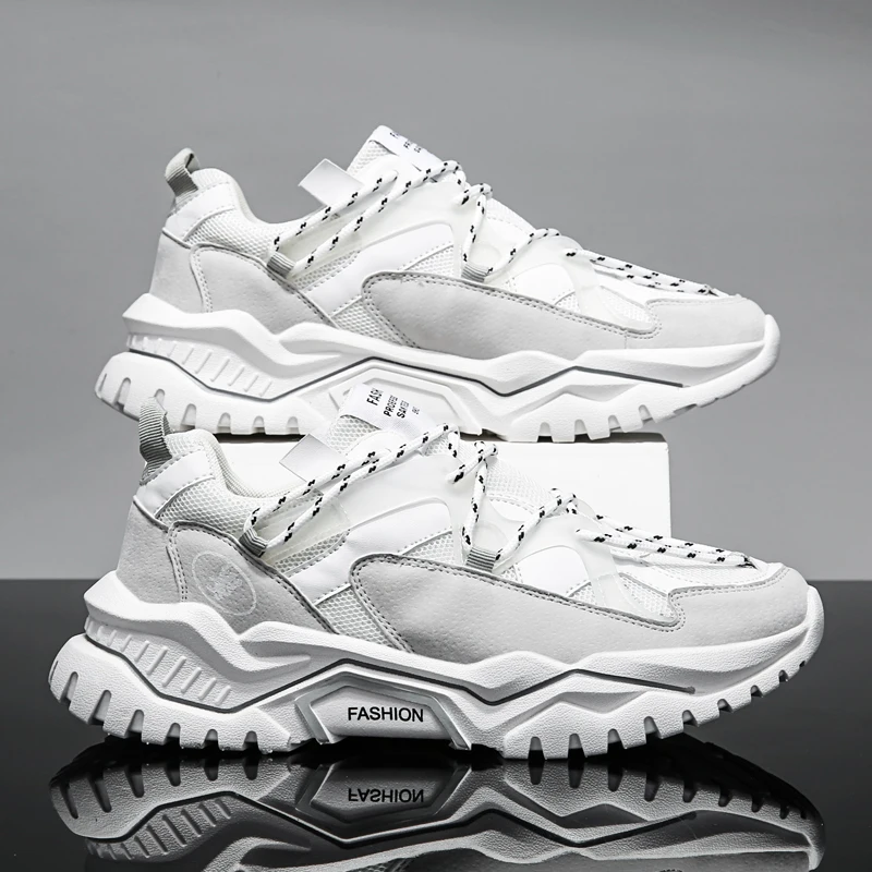 

New Men's Comfortable Casual Shoes Mesh Breathable Walking Shoes Lightweight Low Jogging Shoes Lace-up Soft bottom Sneakers
