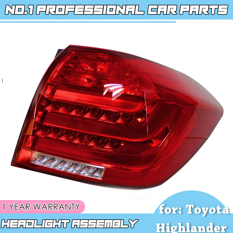 car accessories for Toyota Highlander Taillights 2012 2013 2014 LED Tail Light Rear Lamp DRL+Brake+Park+Signal | Автомобили и