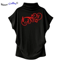 new wife gift music note letter print summer new women t shirt for female femmes batwing sleeve t shirt tops plus size