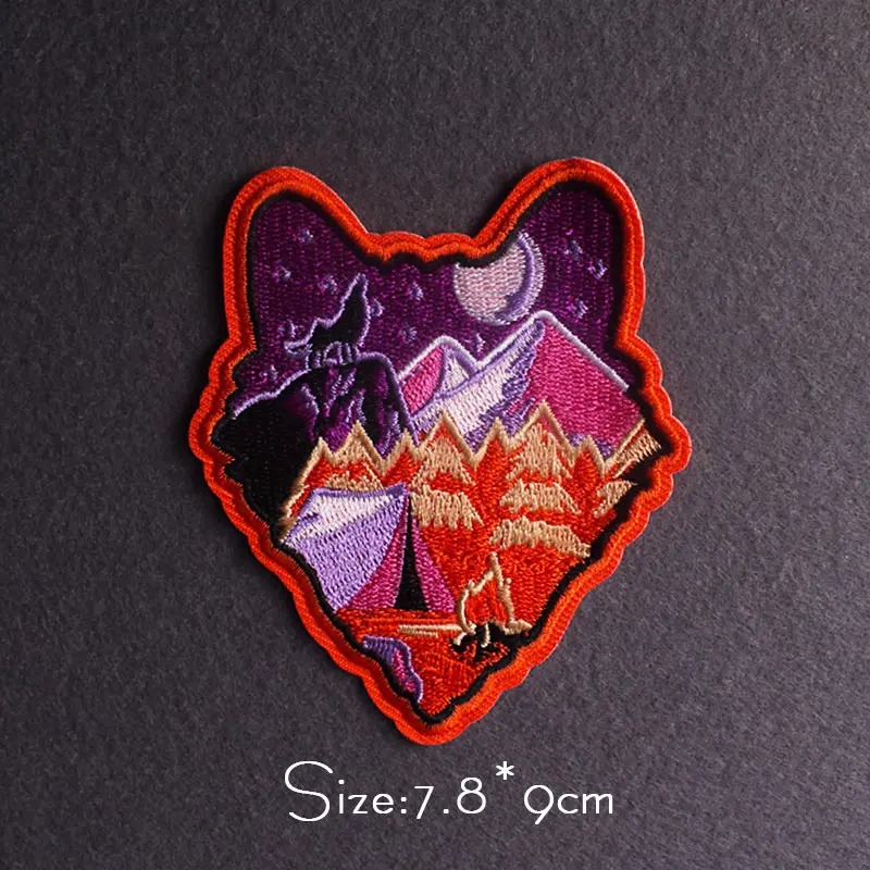 Нашивки с вышивкой в виде дикой природы нашивки гор для одежды приключений