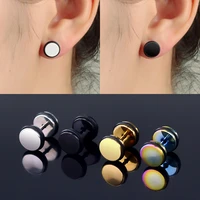 korean barbell earrings male cool stuff round stud earrings gold earrings stylish youth earrings female single earring one