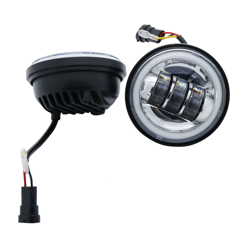 2 Pcs 4.5 INCH Motorcycle Led Fog Lamp 4-1/2" 30W Chrome DRL LED Auxiliary Passing Light |