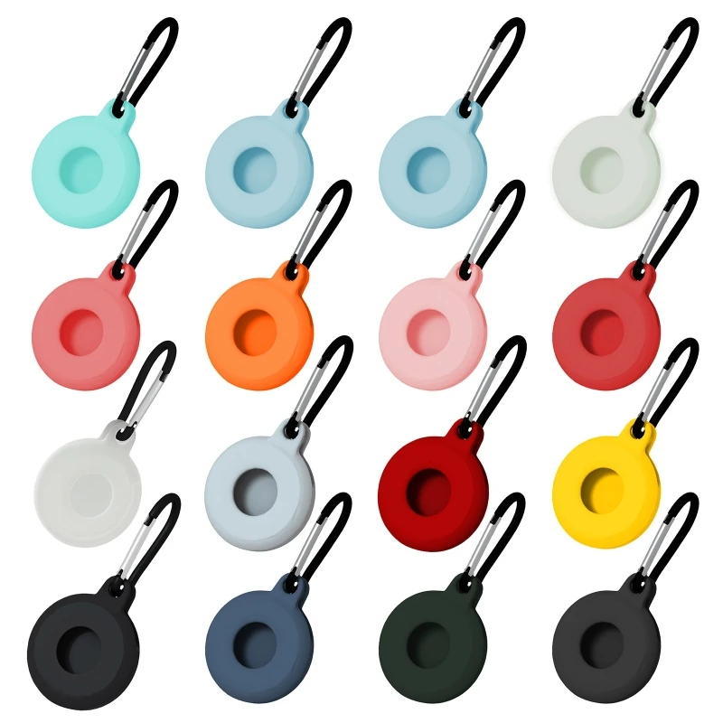 

Protective Cover Soft Silicone Case for AirTags Location Tracker, Smart Accessories Protector with Anti-lost Keychain