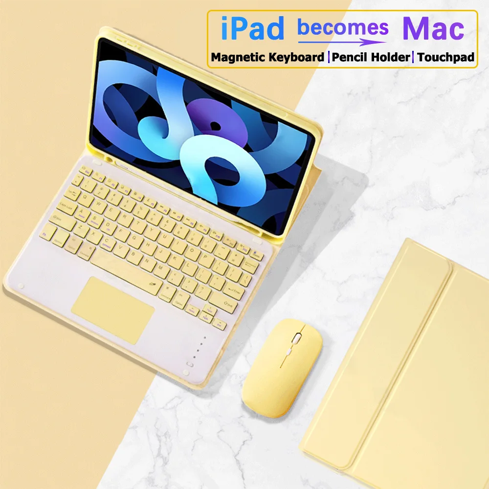 

For iPad Case Wireless Keyboard For iPad 10.2 2019 2020 9.7 2018 7th 8th 9th Air 10.9 Pro 11 2021 10.5 Cover Pencil Holder Case