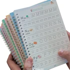 4 книги + ручка, многоразовая 3D Волшебная книга для упражнений для детей 0-10, наклейки для письма, каллиграфия, английские цифры, буквы, игрушки Монтессори