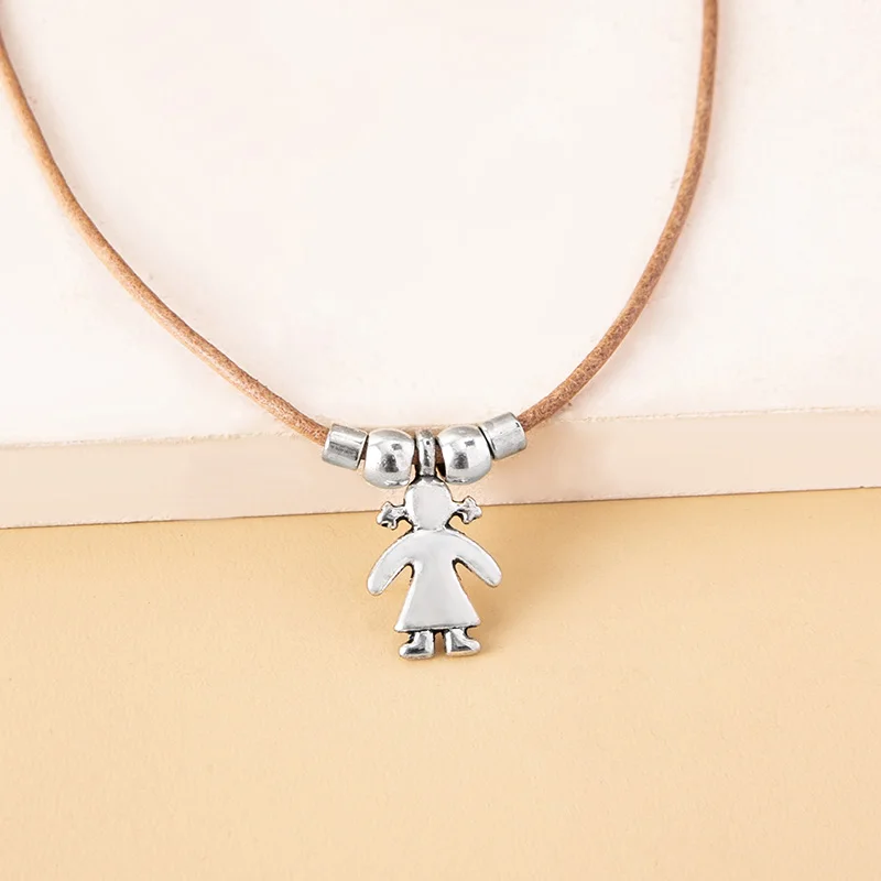 Индивидуальное ожерелье с подвеской в виде мальчика девочки дочки сына