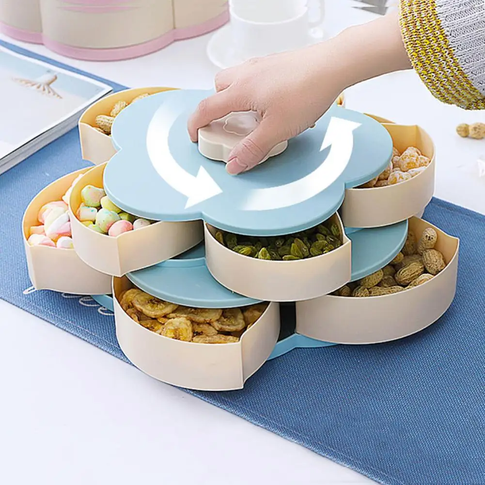 Креативный двухслойный Лепесток коробка для конфет орехи Чехол Коробка хранения