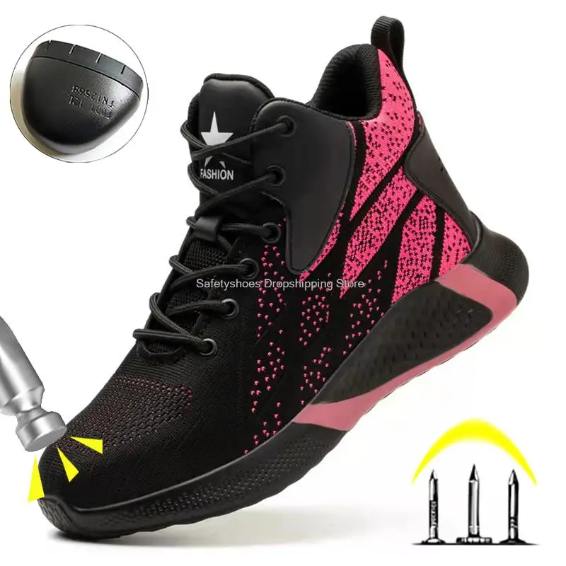 

Женские защитные ботинки, зимние мужские рабочие защитные ботинки, высокие рабочие кроссовки со стальным носком, непрокалываемая рабочая о...