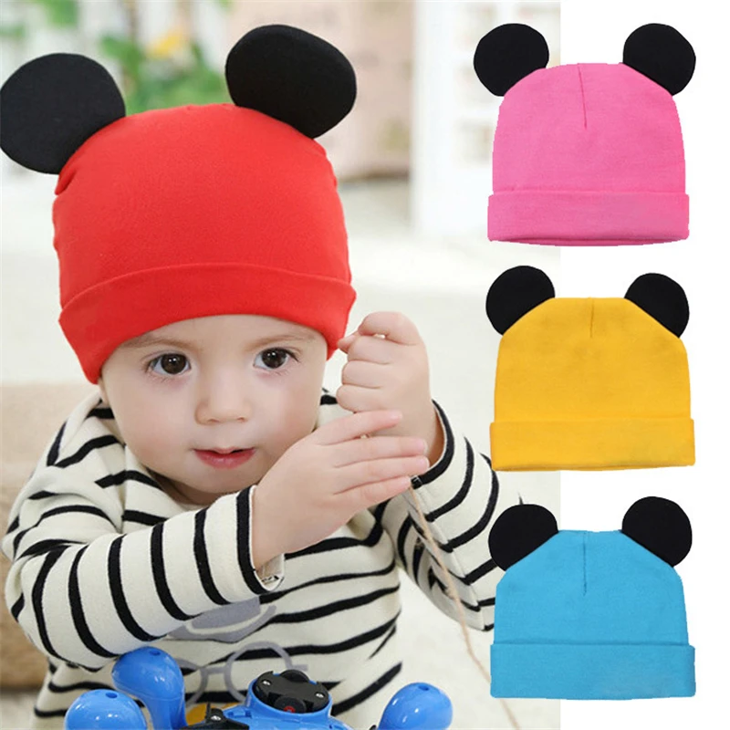 

Baby Show 26 Color Autumn And Winter Stitching Color Ears Newborn Cotton Hats Cute Cartoon Earflap Hat For Children Accessories