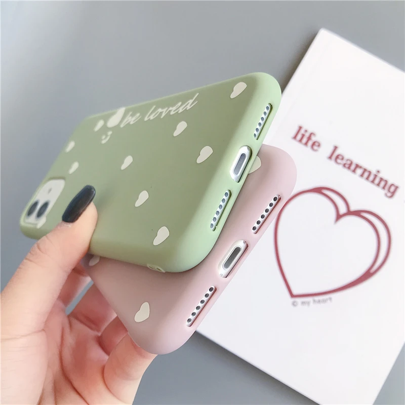 fashion love heart couple phone case for iphone 11 pro max x xs xr 7 8 6 6s plus soft tpu silicone girl protective back cover free global shipping