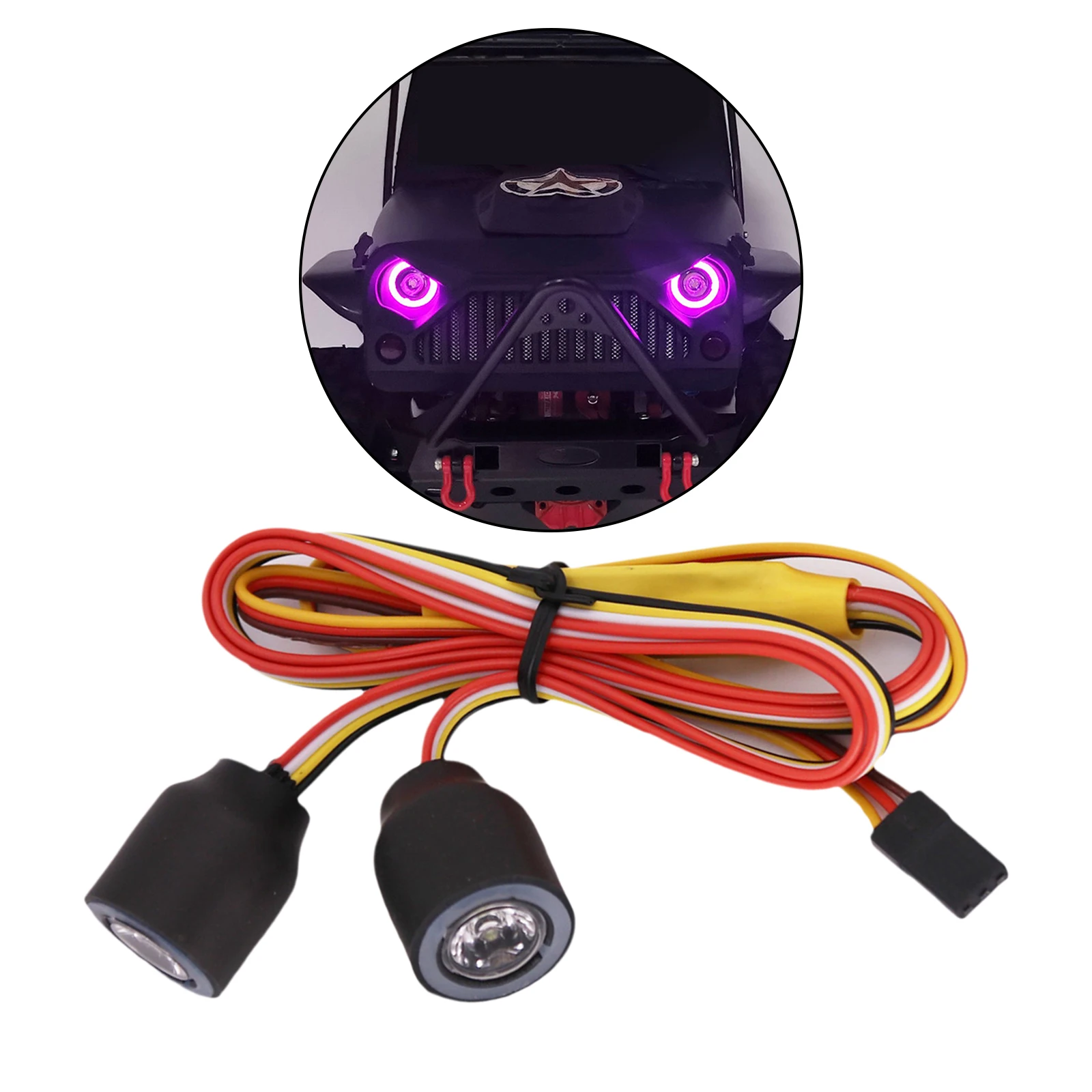 

RC 5-8V светодиодный высокая яркость RGB Цвет фары 12 Режим лампы для SCX10 TRX4 D90