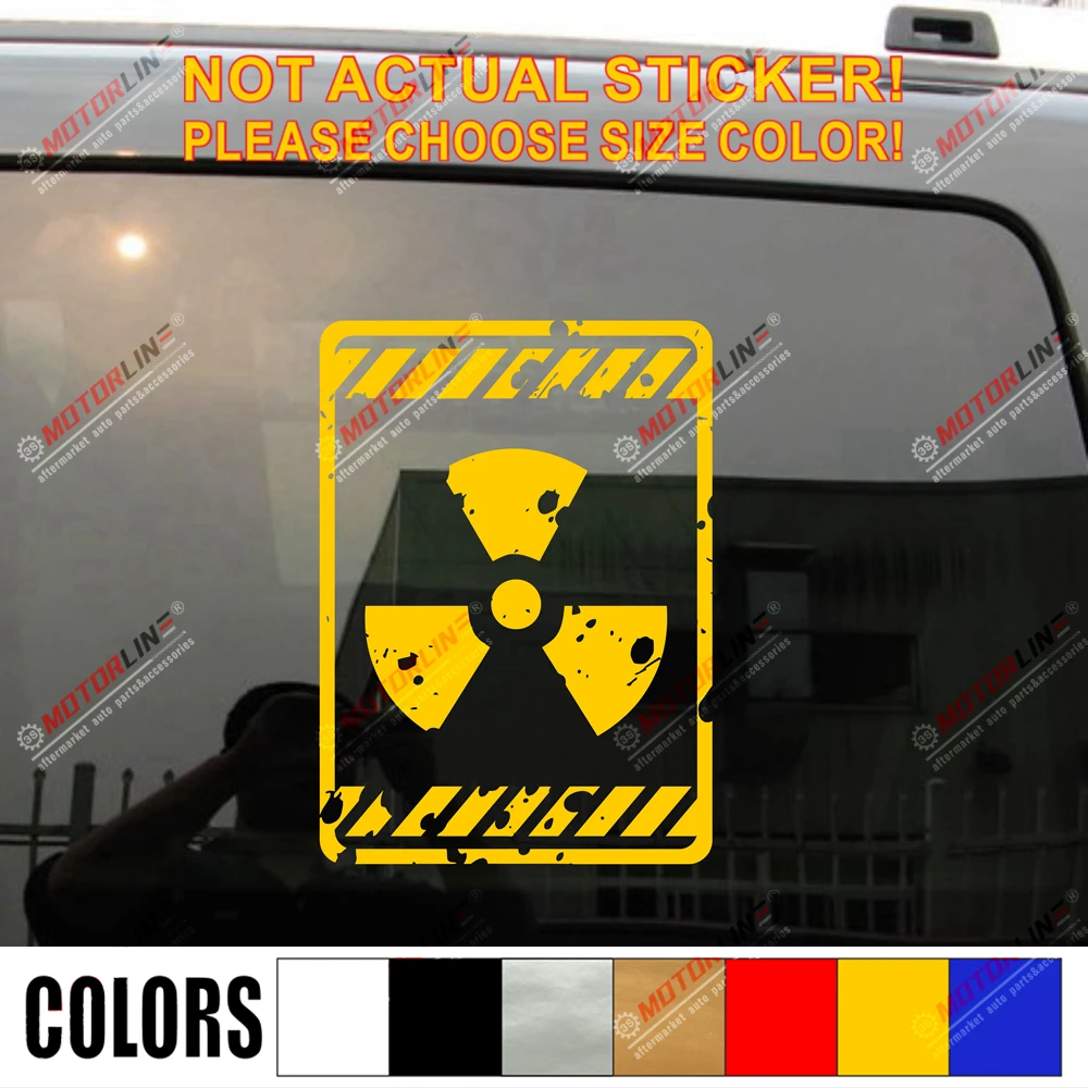 Наклейка с ядерным излучением предупреждающая О радиоактивности наклейка зомби