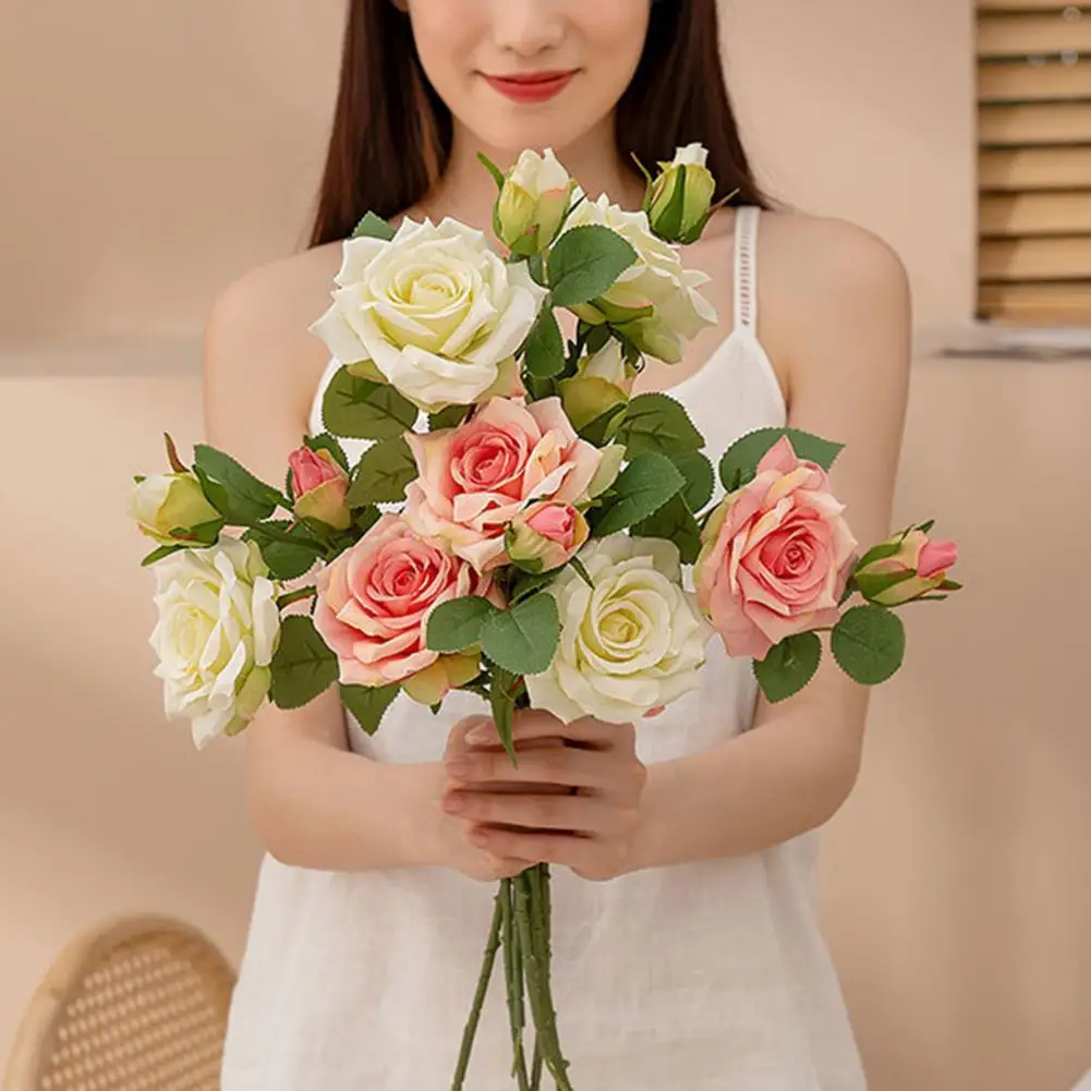 

Vivid Practical Decorative Artificial Flower with 2 Heads for Household