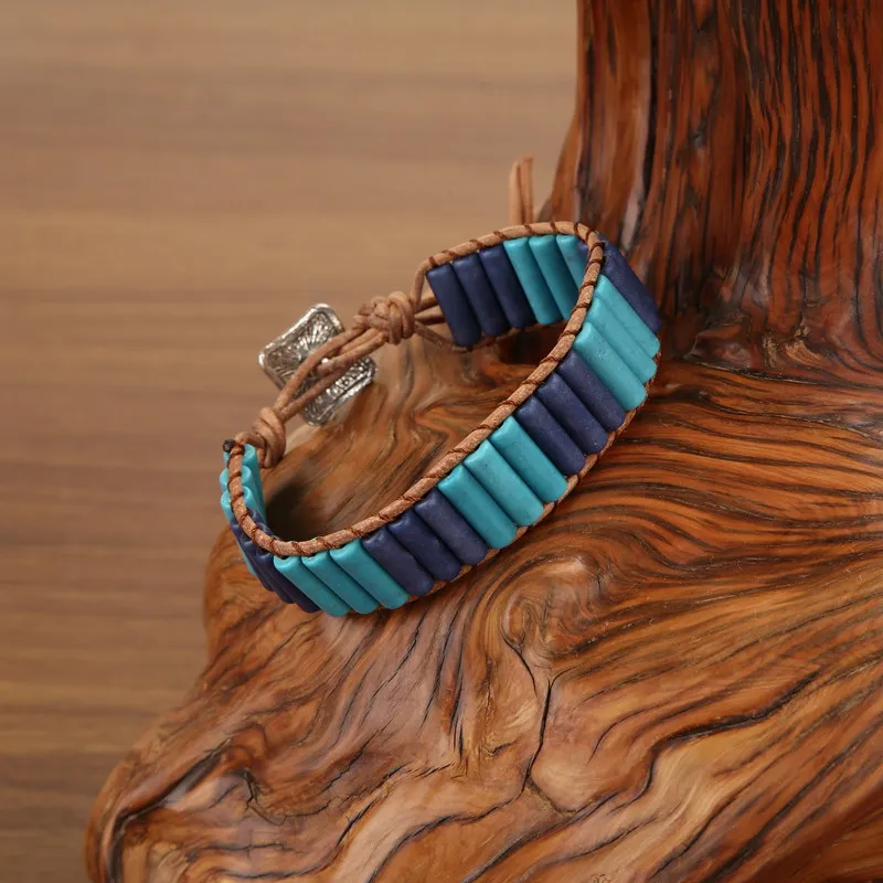 Handmade Colorful Stone Bracelets Chakra Leather Wrap Beads Yoga For Women/Men Jewelry Gift | Украшения и аксессуары