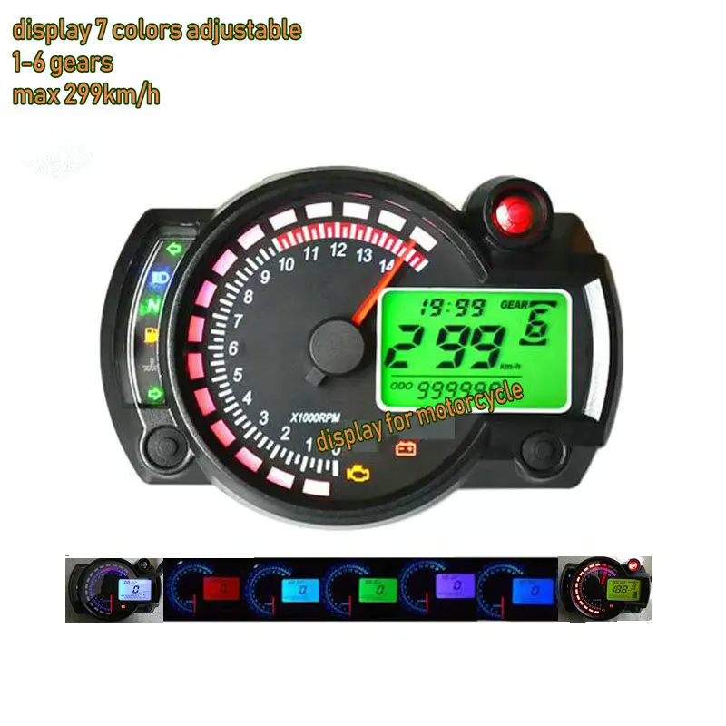 

Speedometer Lcd Display GEARS 1-6 Tachometer Odometer Oil Level Gauge For Motorcycle Scooter Conversion Part