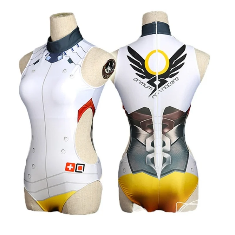 Sexy New Game 2021 Cosplay Costume Dva Asuka Langle Cosplay Spandex Anime Swimsuit One Piece Swimwear Bathing Suit images - 6