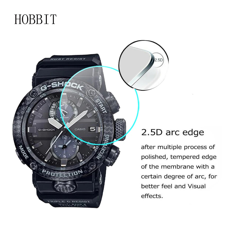 2 упаковки прозрачное HD стекло с защитой от царапин для часов Casio GWR-B1000-1APR Watch 0 3 мм