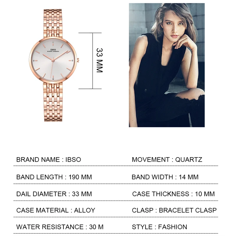 Top Brand Women Fashion Luxury Quartz Watch Round Clock Dial Rose Gold Watch Waterproof Stainless Steel Strap Wristwatch Gift enlarge