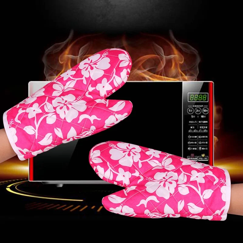 

1PCS Insulated Terylene Kitchen Tool Non-slip Microwave Oven Glove Heat Resistant Mitten Baking Gloves