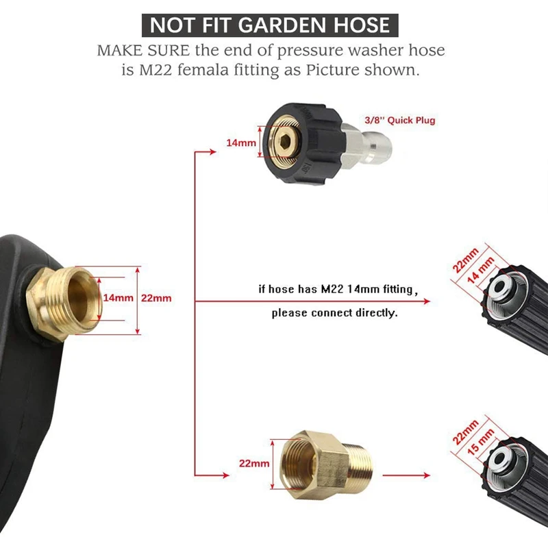 Мощный пистолет-распылитель для мойки под давлением 19 дюймов прямая палочка с