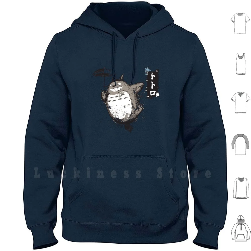 

Flying With My Neighbor hoodies long sleeve Totoro Japan Neighbor Totoro Mononoke Ghibli Miyazaki Anime Sleeve